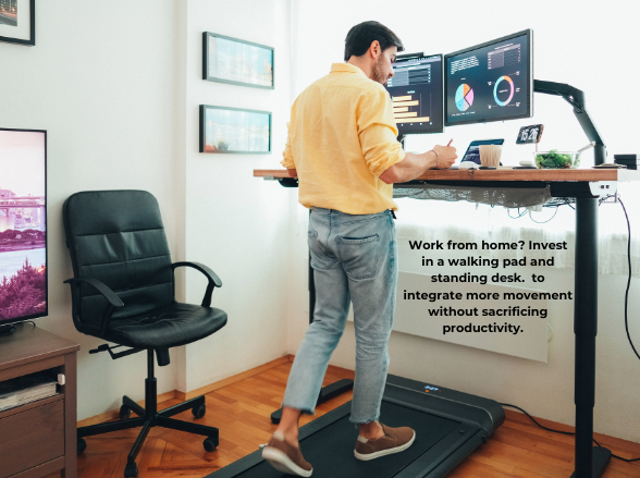 walking pad under standing desk for those who work from home